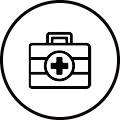 Toolbox icon with a gear emblem, symbolizing maintenance or tools.