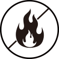 No open flames — fire prohibition symbol
