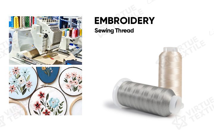Display of Embroidery sewing thread application scenarios